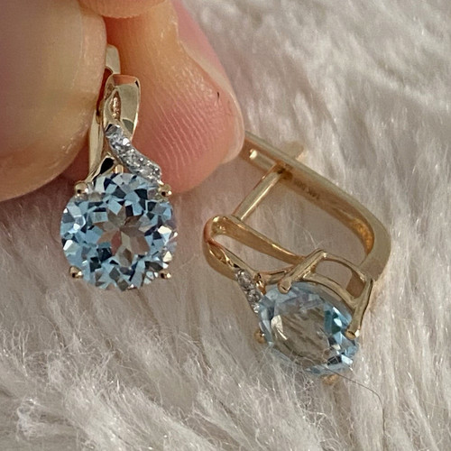 585 gold ohrringe mit topas - 585,