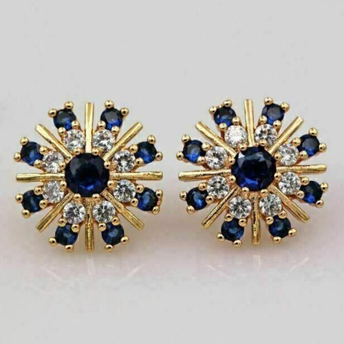 Blau saphir ohrstecker diamant - saphir,