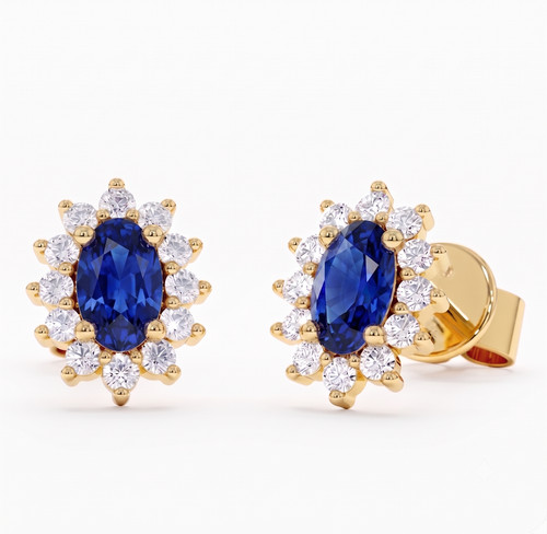 Naturblau saphir edelstein - naturblau, 14k