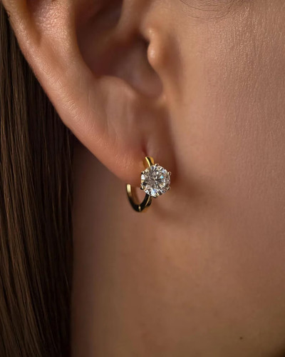 10k gelbgold diamant - gelbgold, creolen
