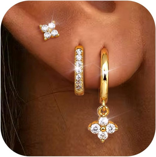 Paar ohrringe gold set - gold, set,