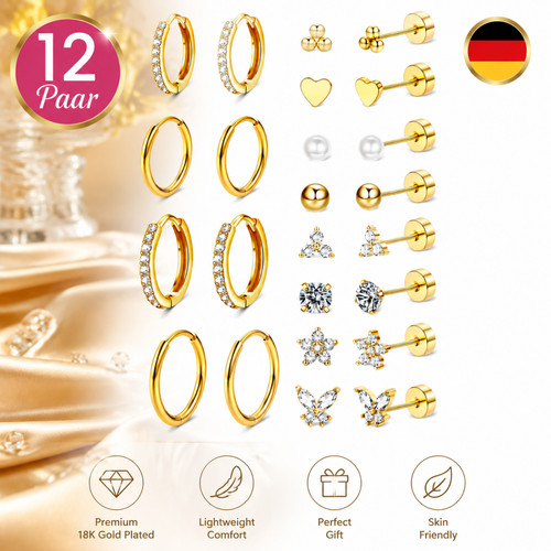 Gold ohrringe set paar 18k - gold,