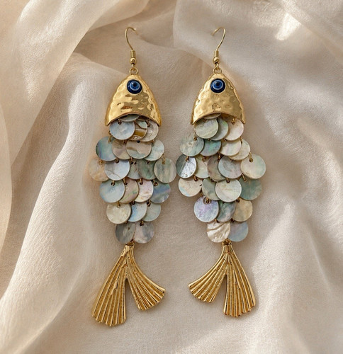 Fisch ohrringe goldfarben - ohrringe,