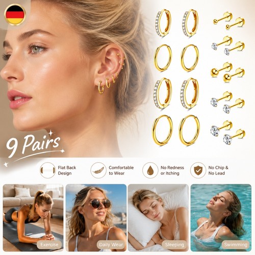 Ohrringe set gold - ohrringe,