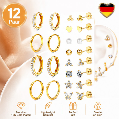 Ohrringe set gold - set,