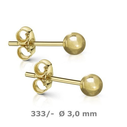 333 gold ohrstecker - 333, kugel